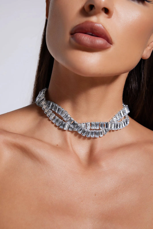Collier Gala – Baguette Argentée