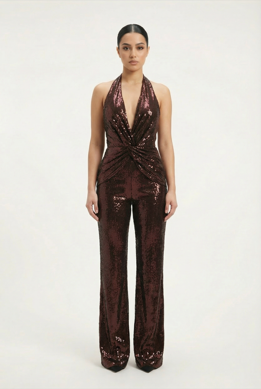 Alix Combinaison Sequin - Brun foncé