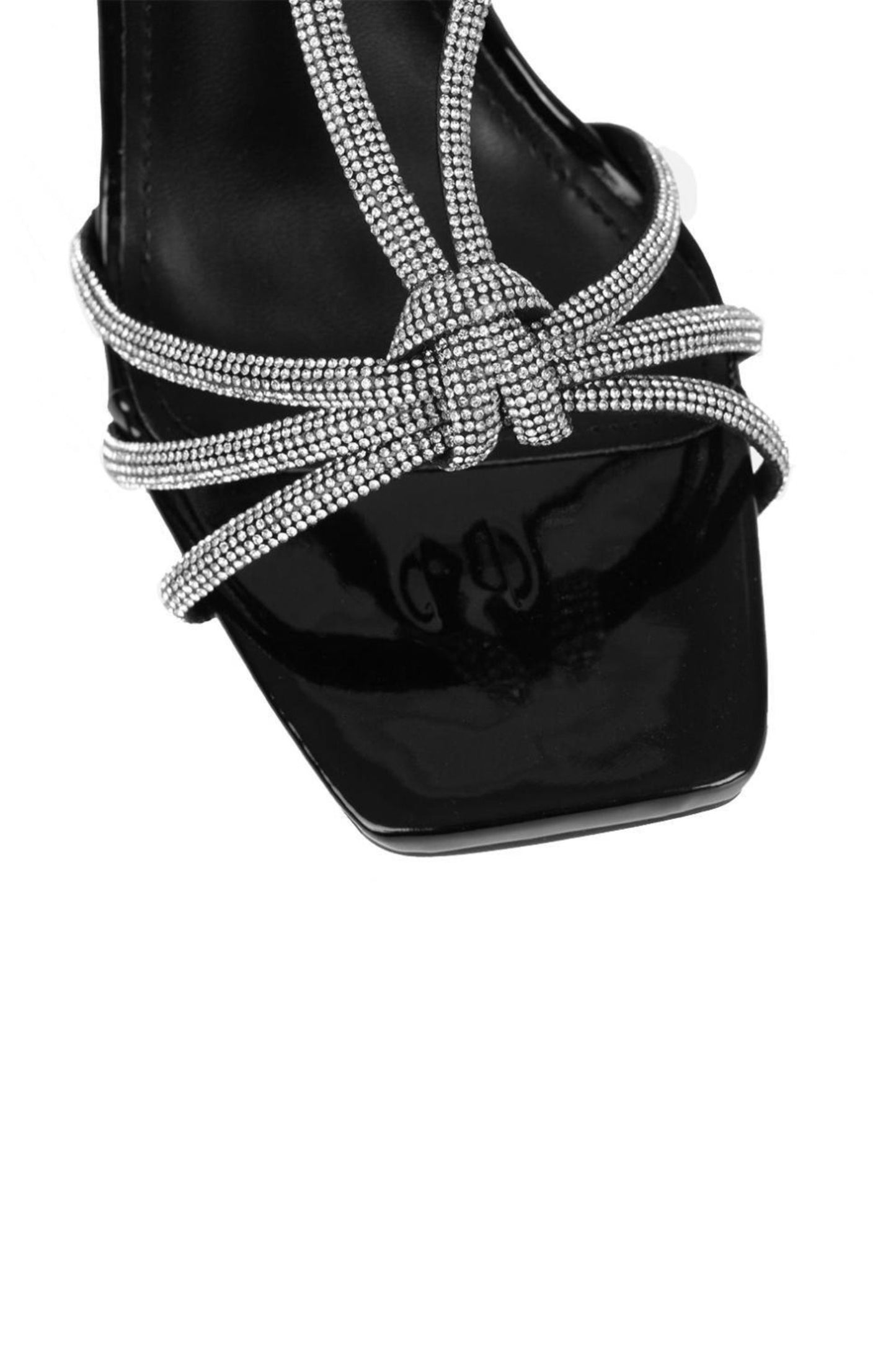 Rhinestone Bow Heels – Black