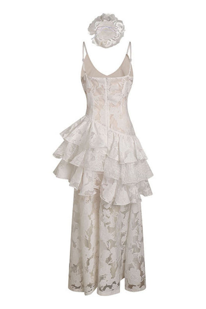 Ivory Flower Long Dress - Ivory