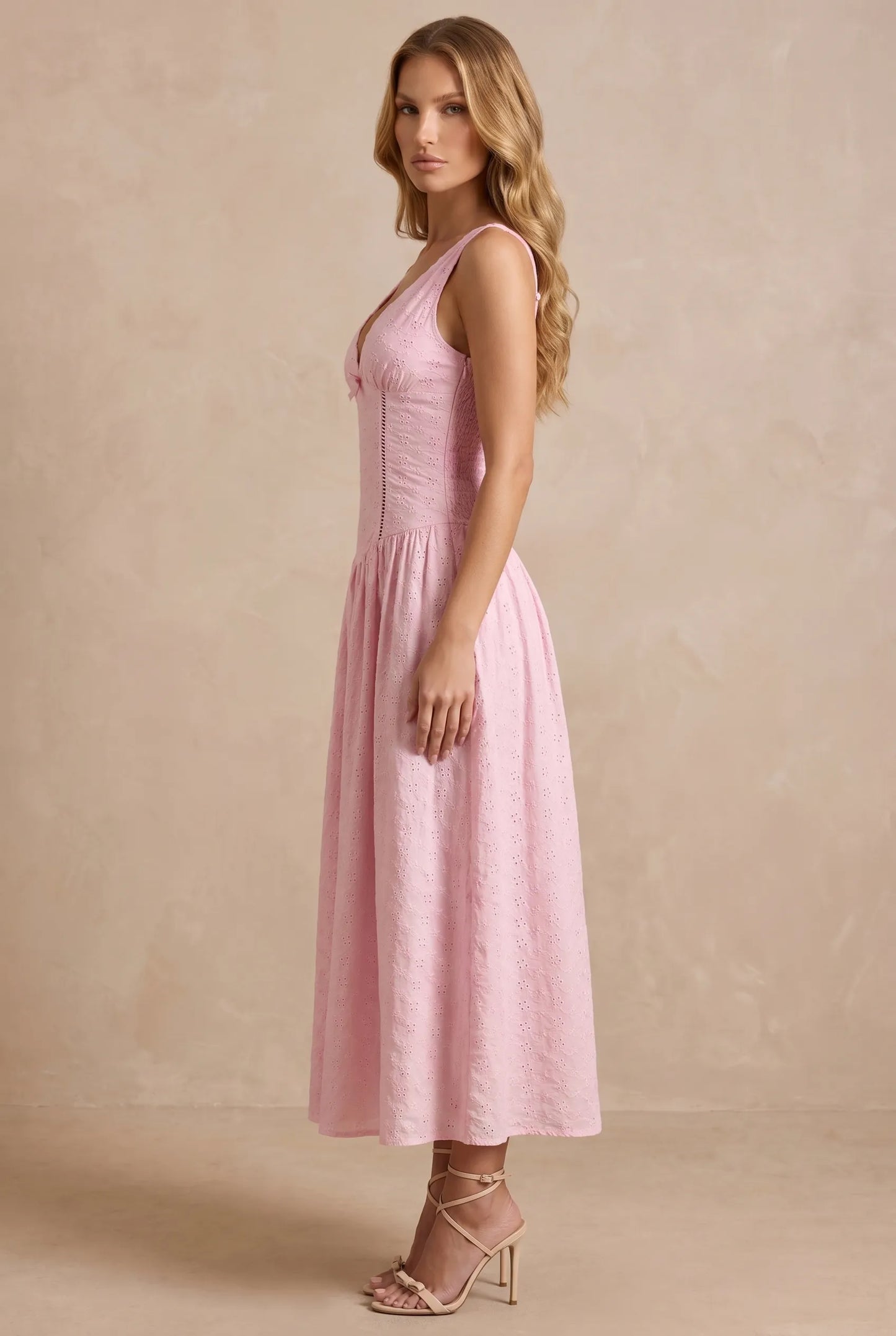 Althea Robe Mi-Longue - Rose Camélia