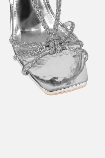 Talons Nœud Strassé – Argenté