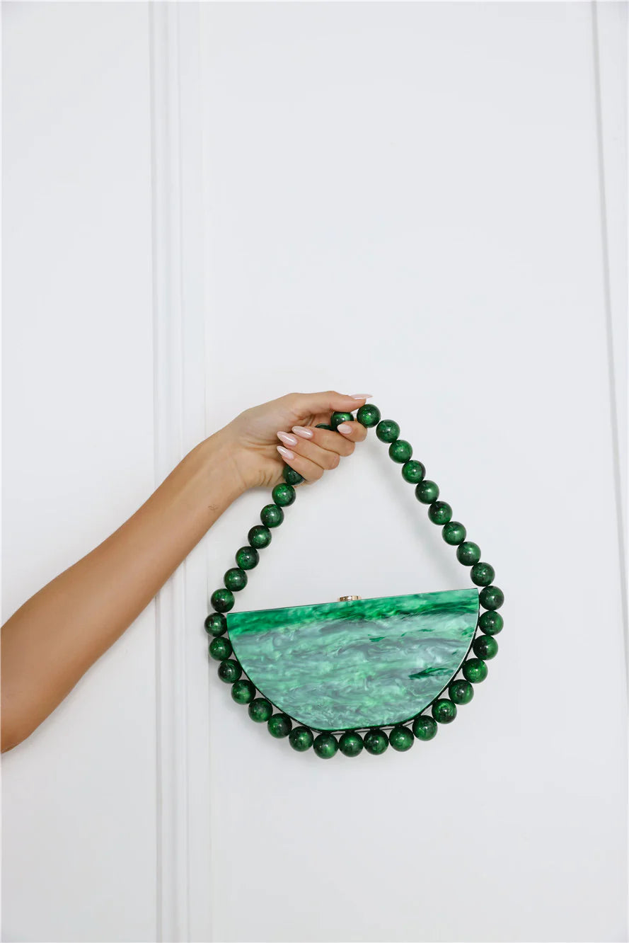 Letode Half-Moon Bag – Marbled Green