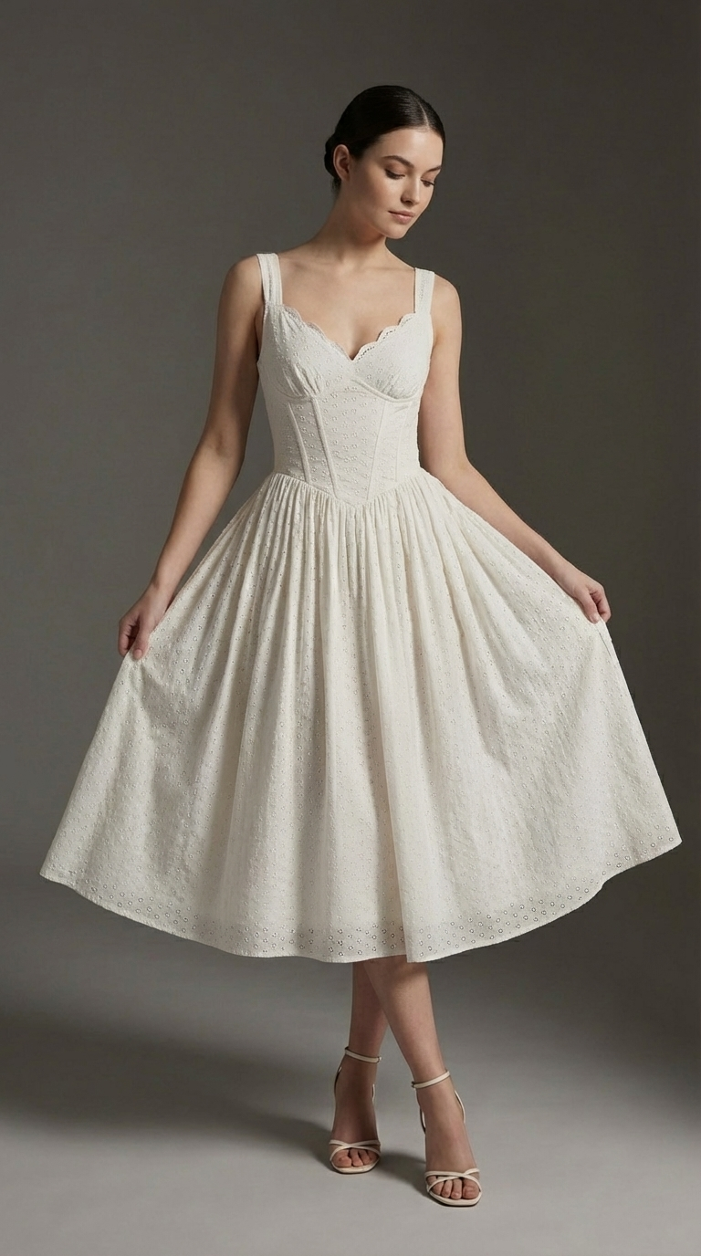 Althea Robe Mi-Longue - Ivoire