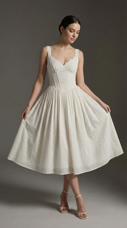 Althea Robe Mi-Longue - Ivoire