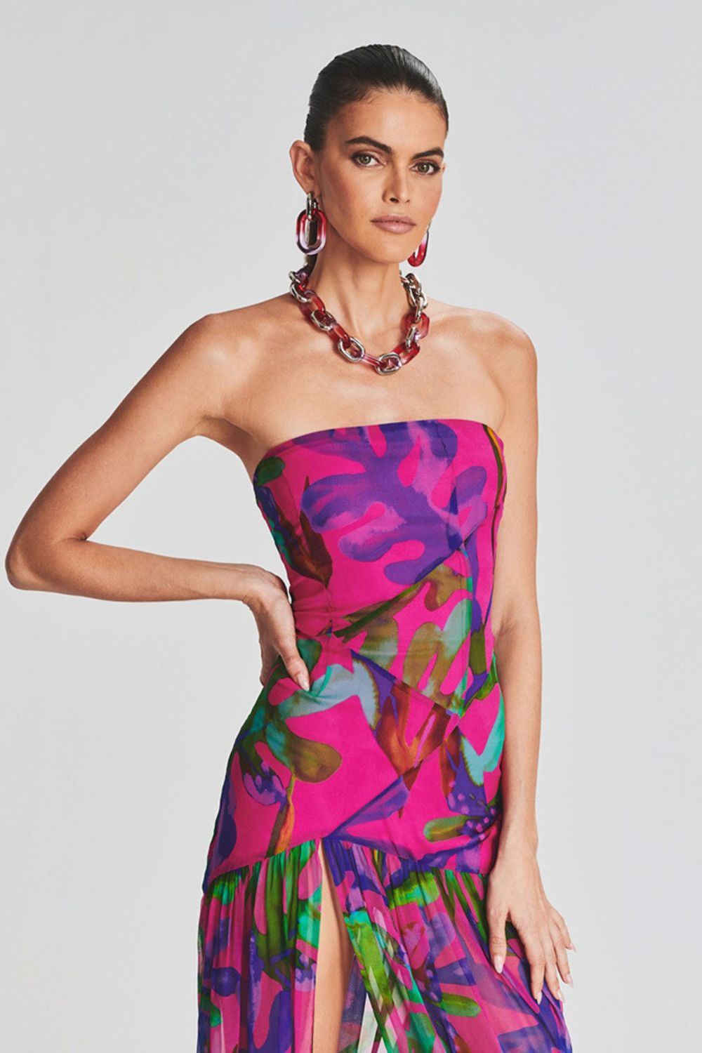 Riviera Long Dress - Watercolor Purple