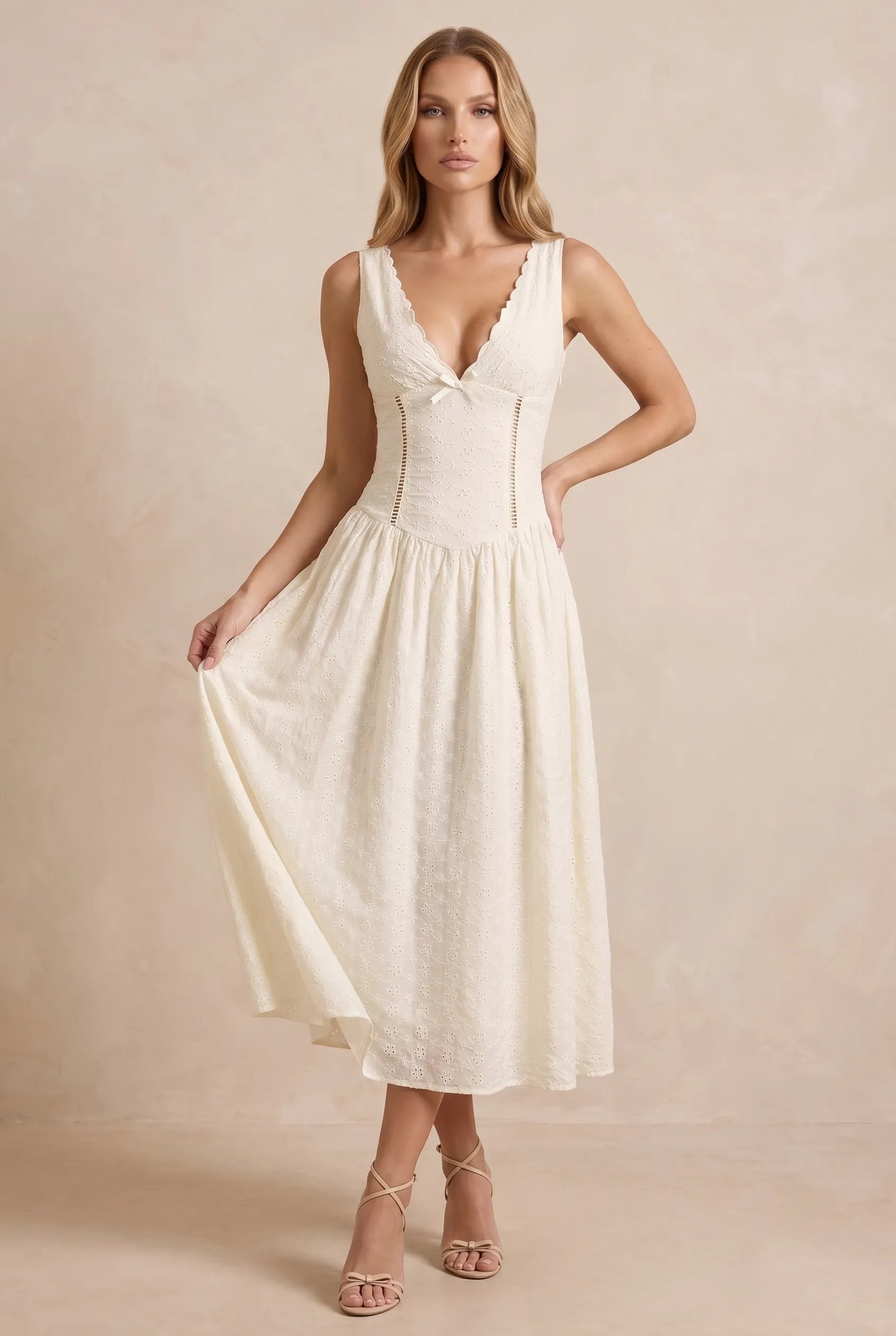Althea Robe Mi-Longue - Ivoire