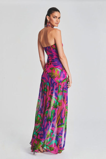 Riviera Long Dress - Watercolor Purple