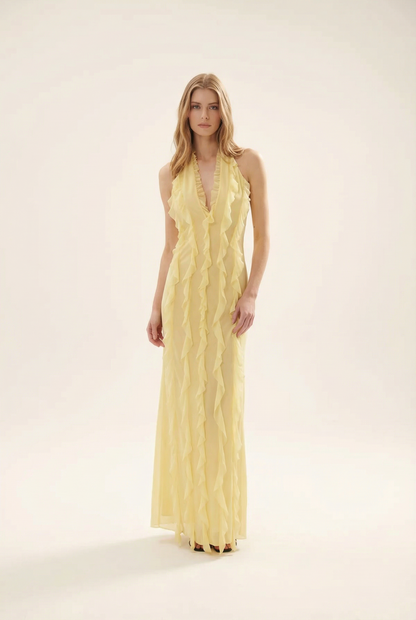 Solène Robe Longue - Citron
