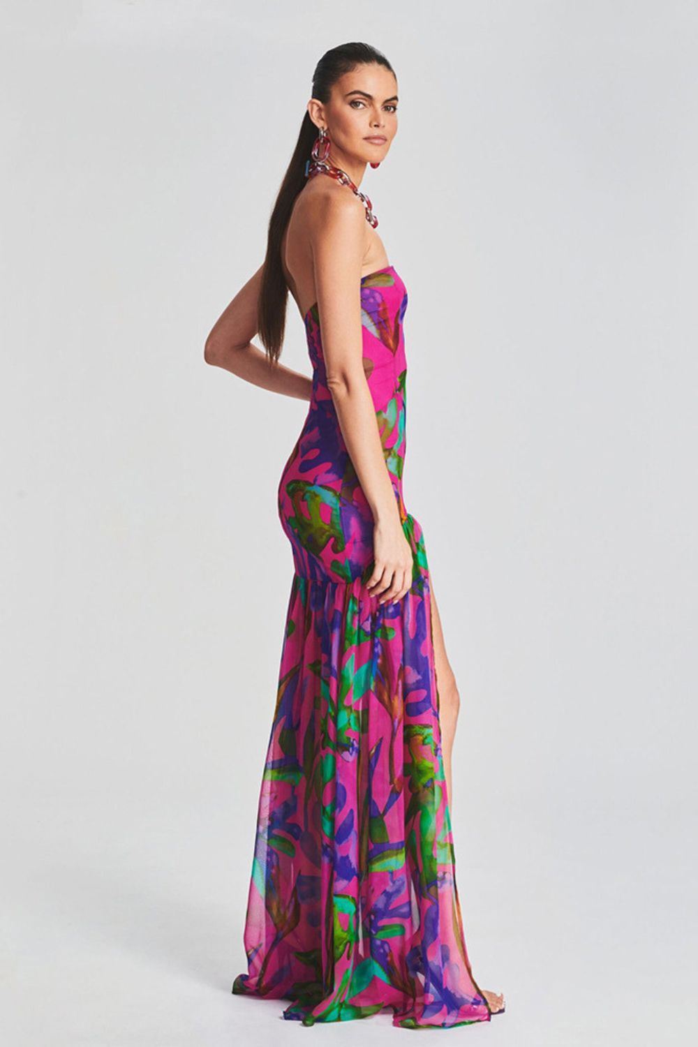 Riviera Long Dress - Watercolor Purple