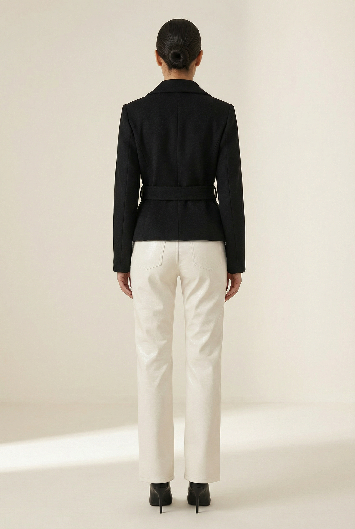 Claudia Blazer Ceinturé Court – Noir