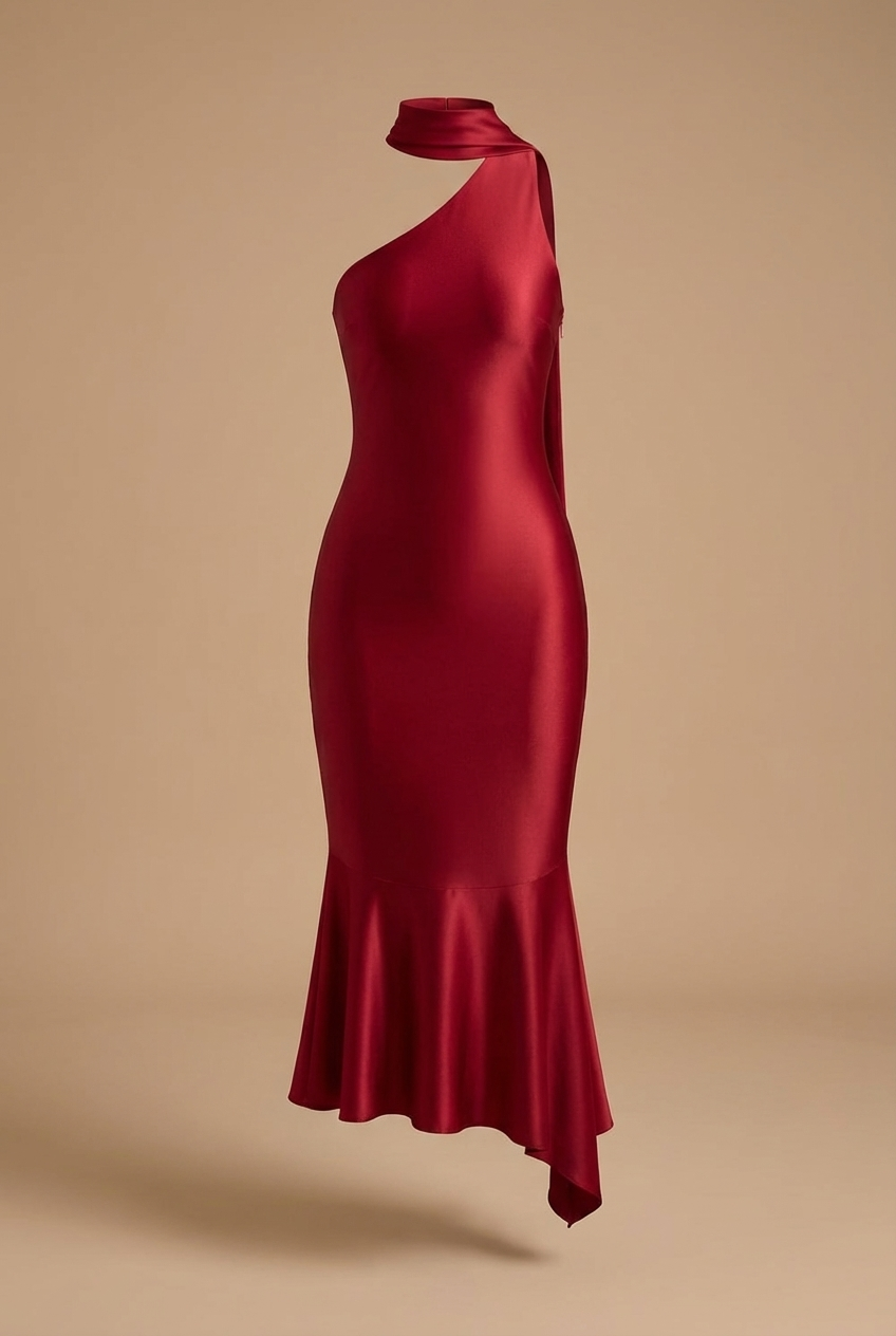 Sirena Robe Mi-Longue - Rouge Rubis