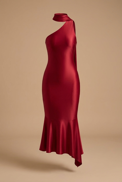 Sirena Robe Mi-Longue - Rouge Rubis
