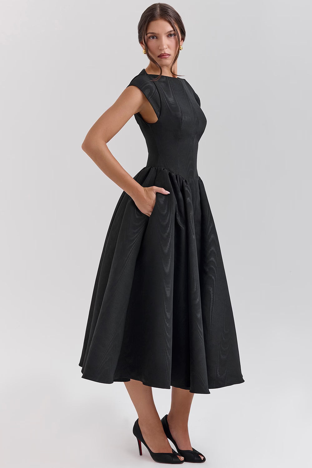 Cassiane Robe Mi-Longue - Noir