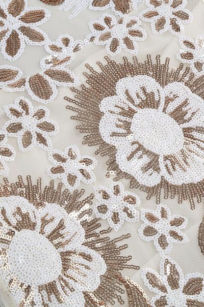 Carmella Short Dress - Pink Ivory &amp; Champagne Gold