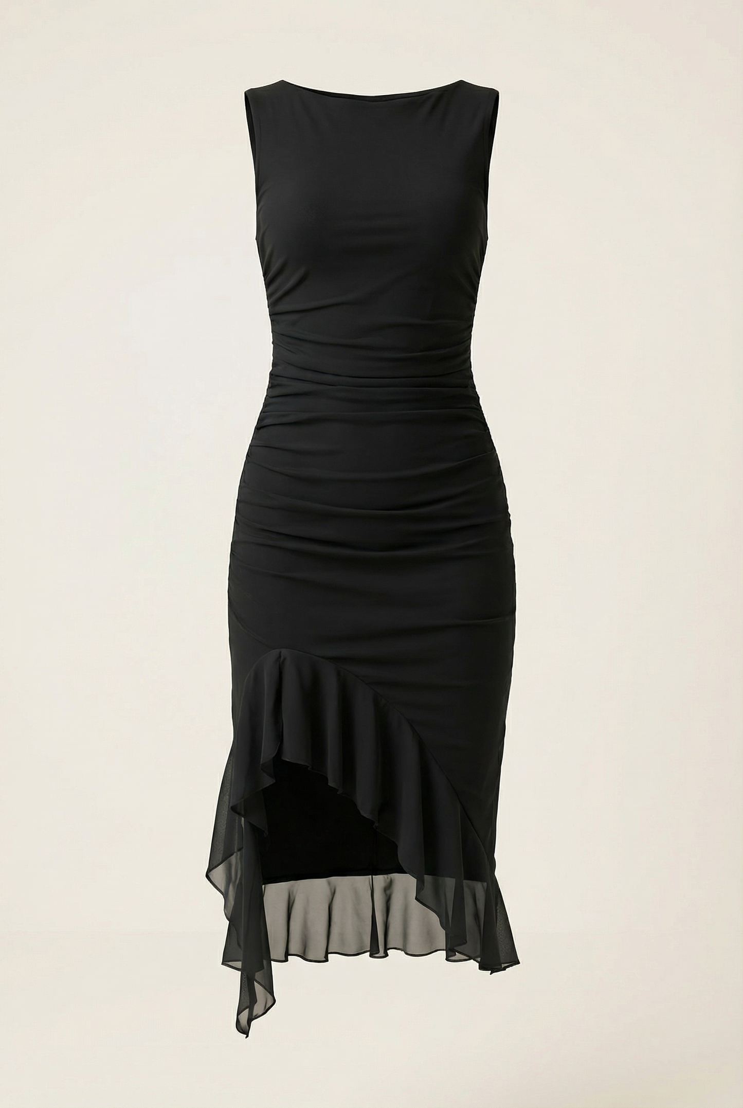 Lysiane Robe Mi-Longue - Noir Velours