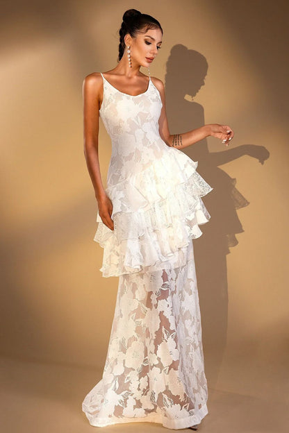Ivory Flower Long Dress - Ivory