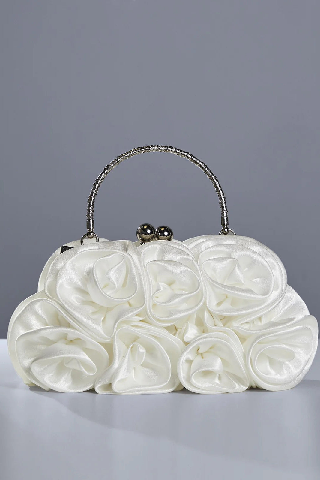 Mini bolso de alta costura floral – Blanco
