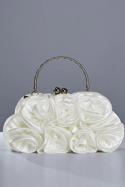 Mini bolso de alta costura floral – Blanco