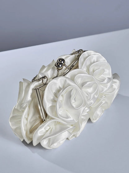 Mini bolso de alta costura floral – Blanco