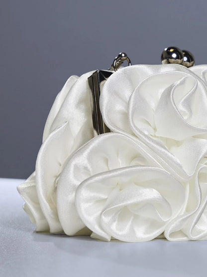 Mini bolso de alta costura floral – Blanco