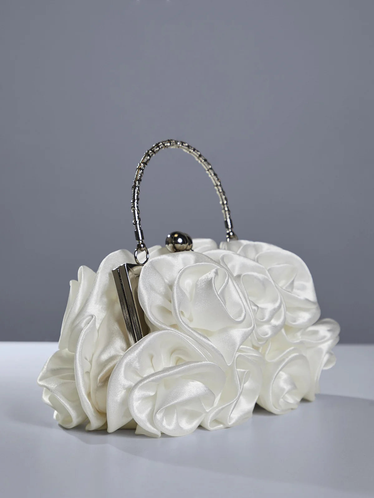 Mini bolso de alta costura floral – Blanco