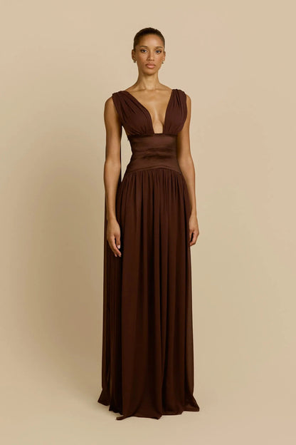Anaïs Maxi Dress — Cocoa Brown