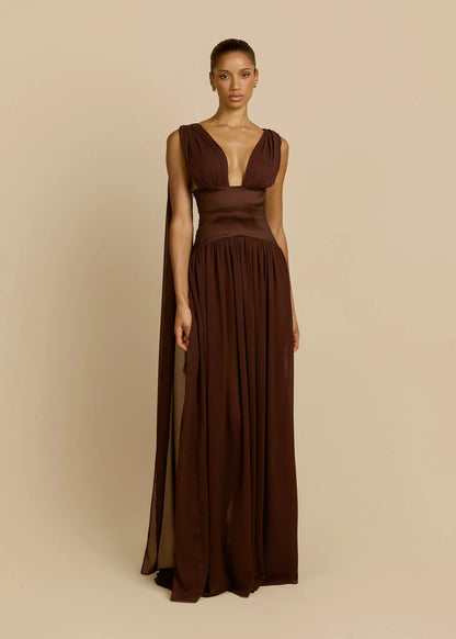 Anaïs Maxi Dress — Cocoa Brown