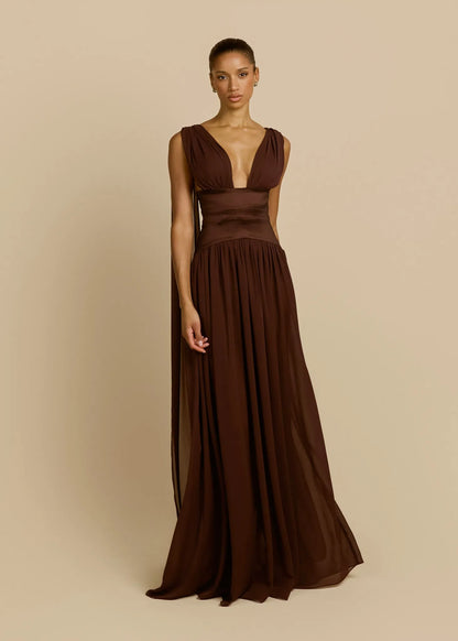 Anaïs Maxi Dress — Cocoa Brown