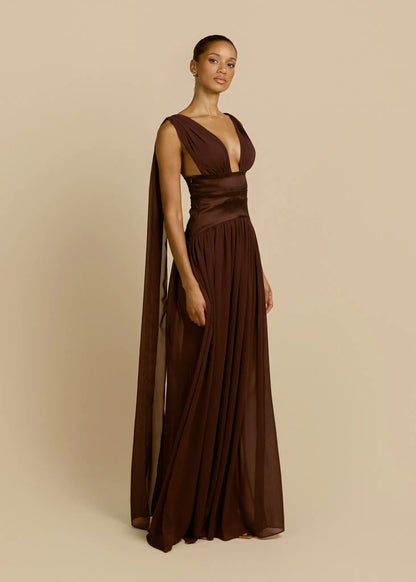 Anaïs Maxi Dress — Cocoa Brown