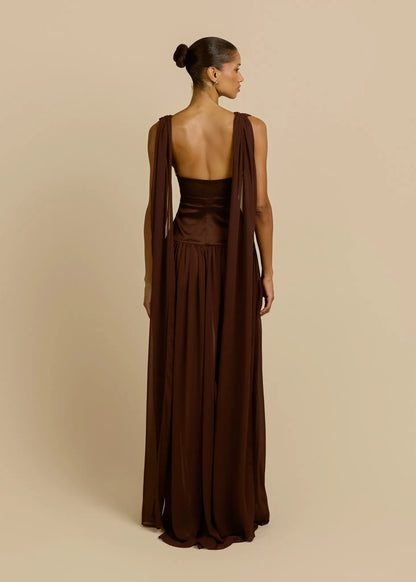 Anaïs Maxi Dress — Cocoa Brown