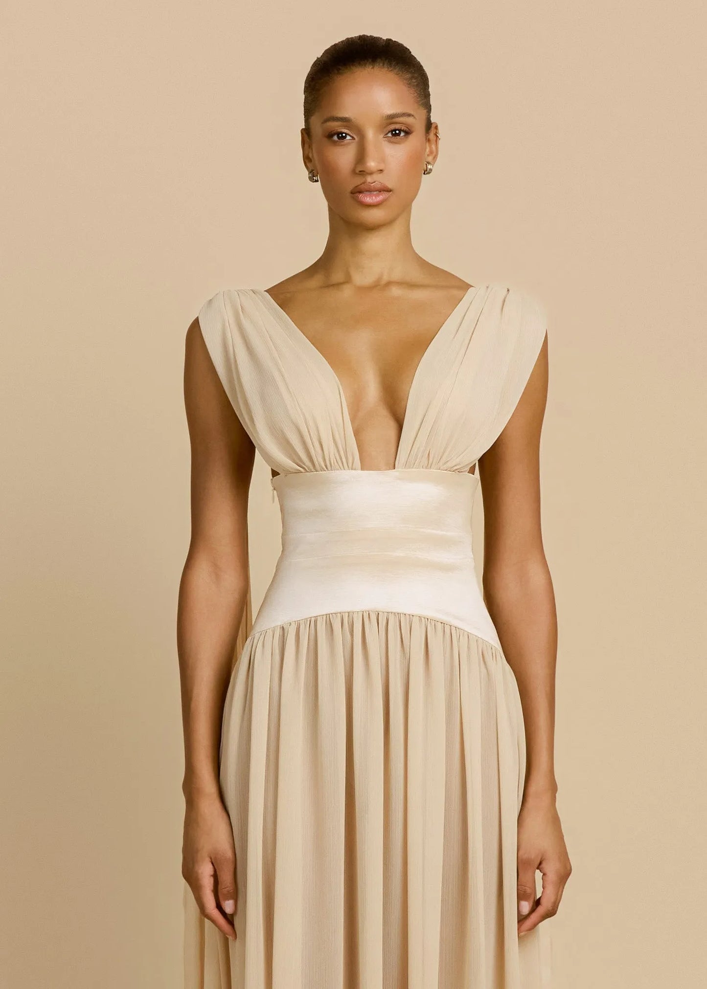 Anaïs Robe Longue — Ivoire Champagne