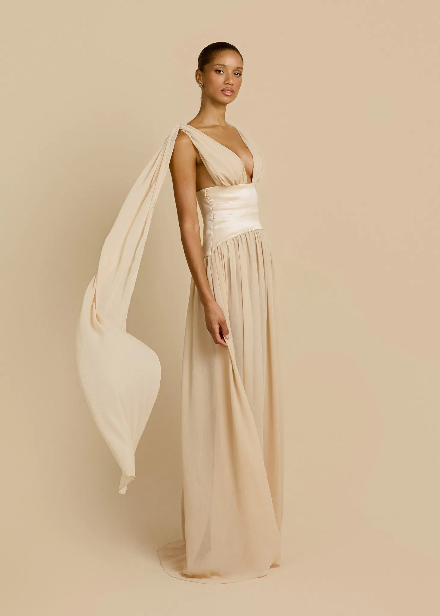 Anaïs Robe Longue — Ivoire Champagne