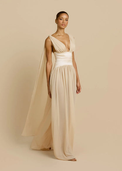 Anaïs Robe Longue — Ivoire Champagne