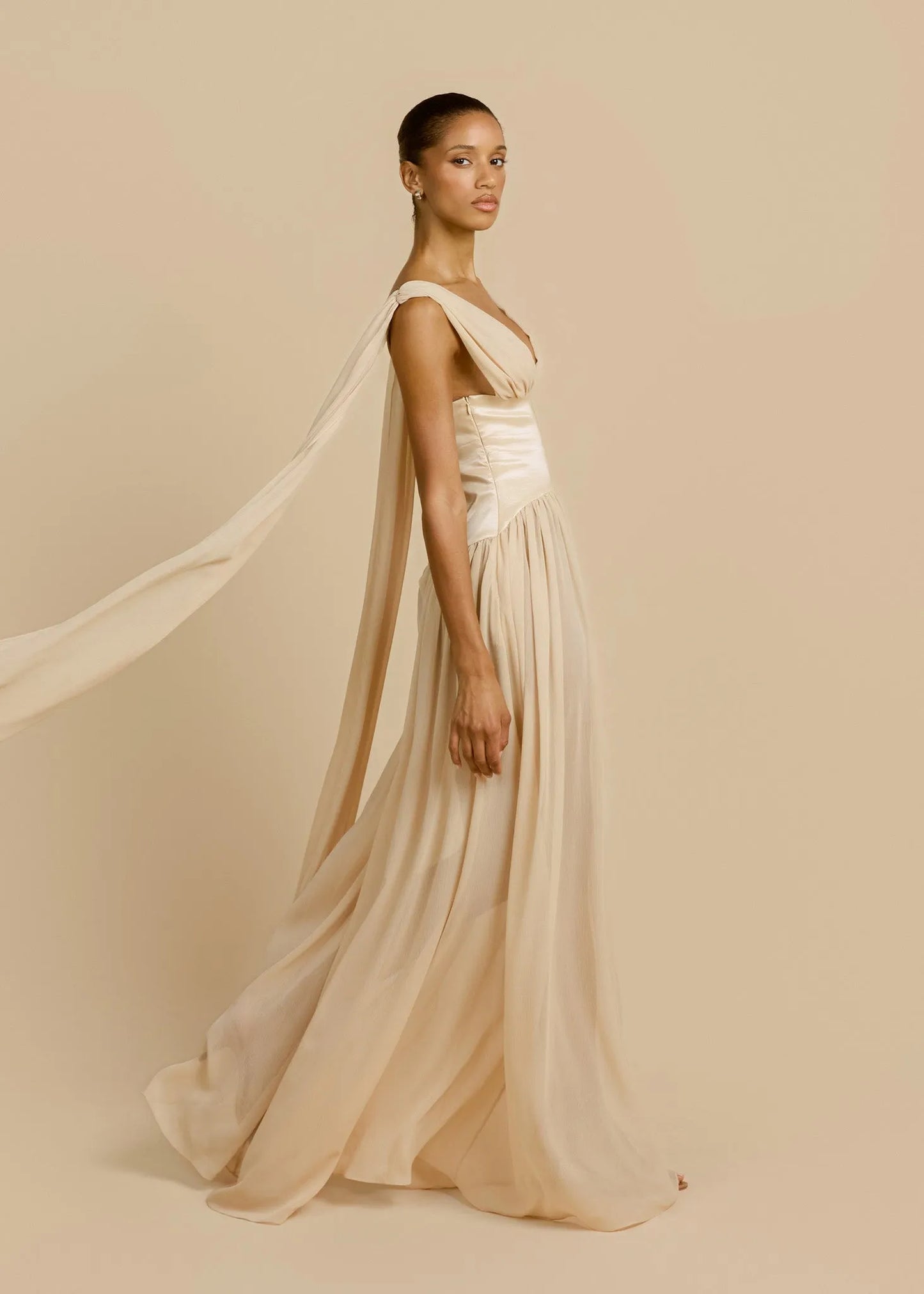 Anaïs Robe Longue — Ivoire Champagne