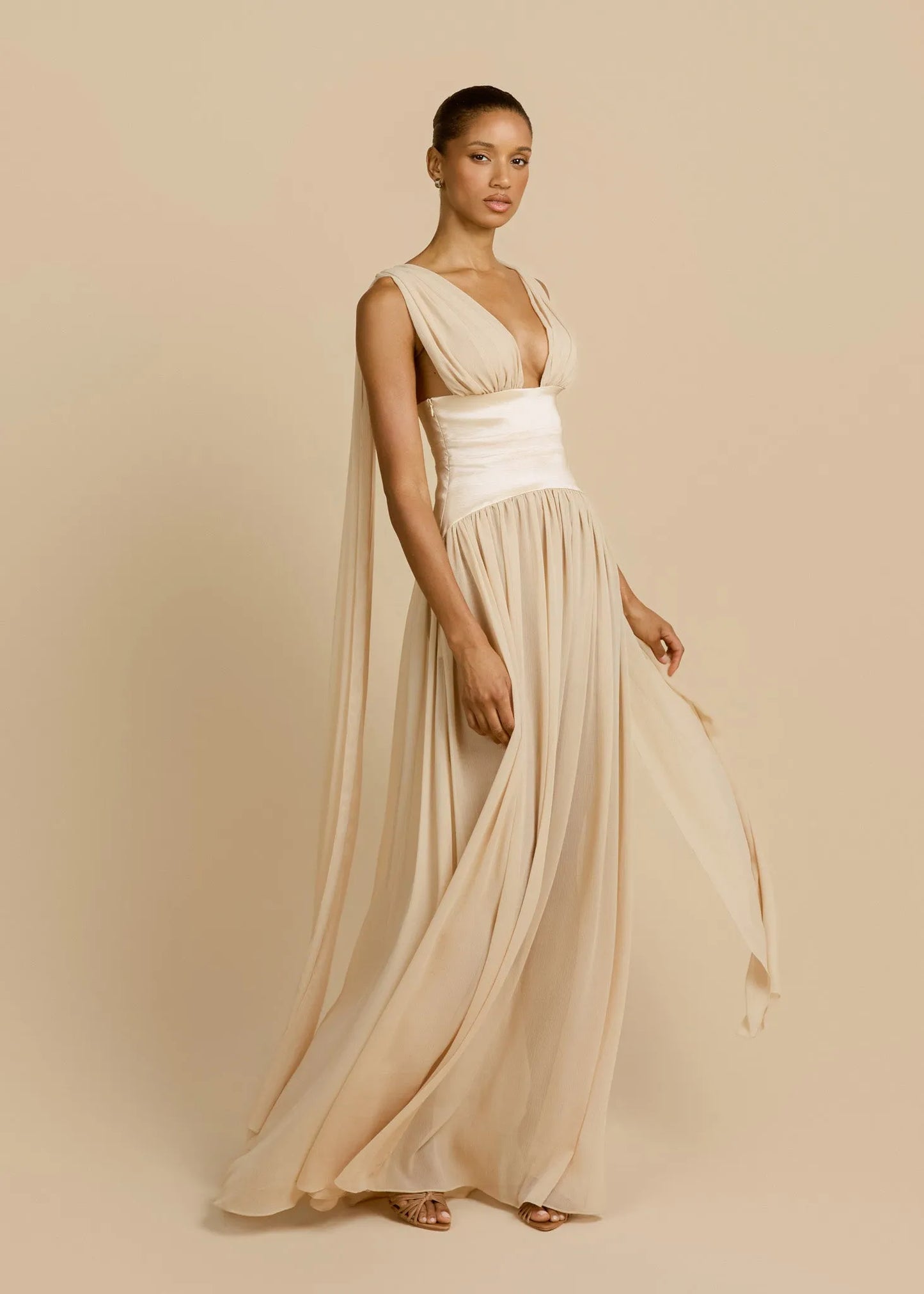 Anaïs Robe Longue — Ivoire Champagne