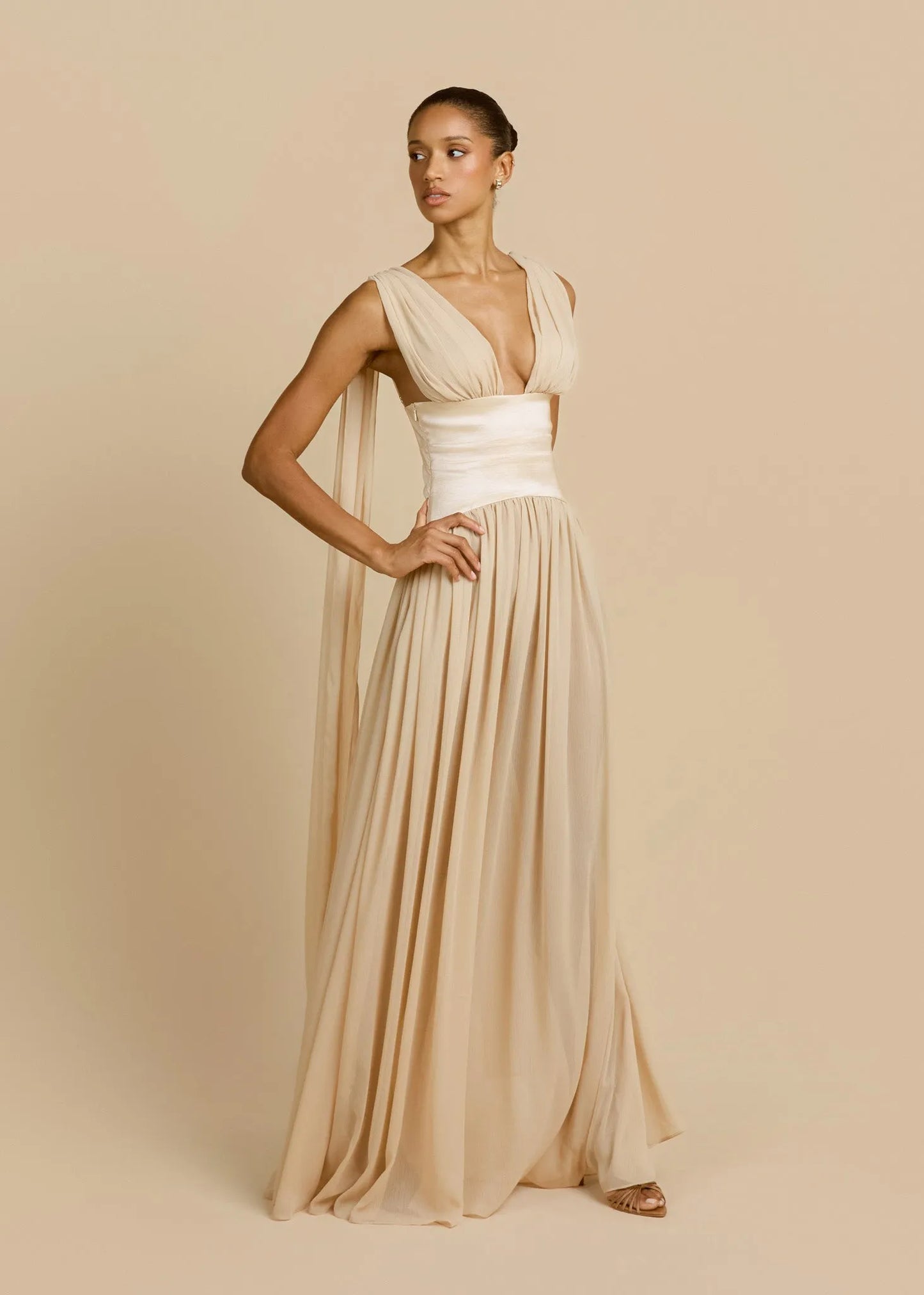 Anaïs Robe Longue — Ivoire Champagne