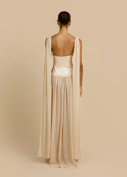 Anaïs Robe Longue — Ivoire Champagne