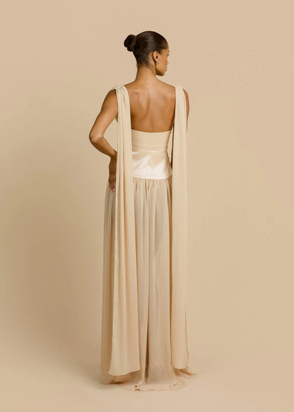 Anaïs Robe Longue — Ivoire Champagne