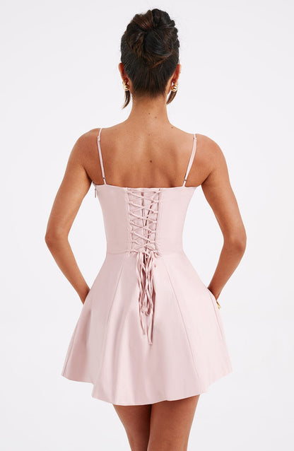 Robe courte en dentelle - Blush