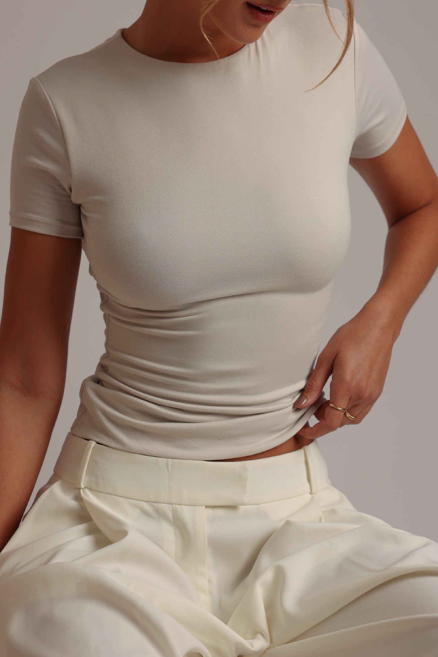 Mist T-Shirt À Manches Courtes - Crème