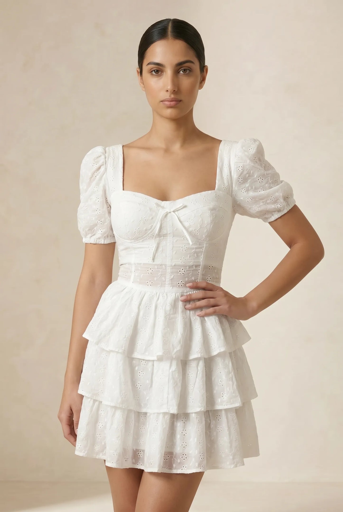 Capucine Short Dress — Ivory