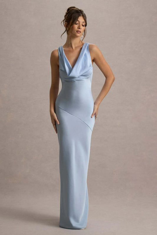 Célestine Robe Longue — Bleu Céleste