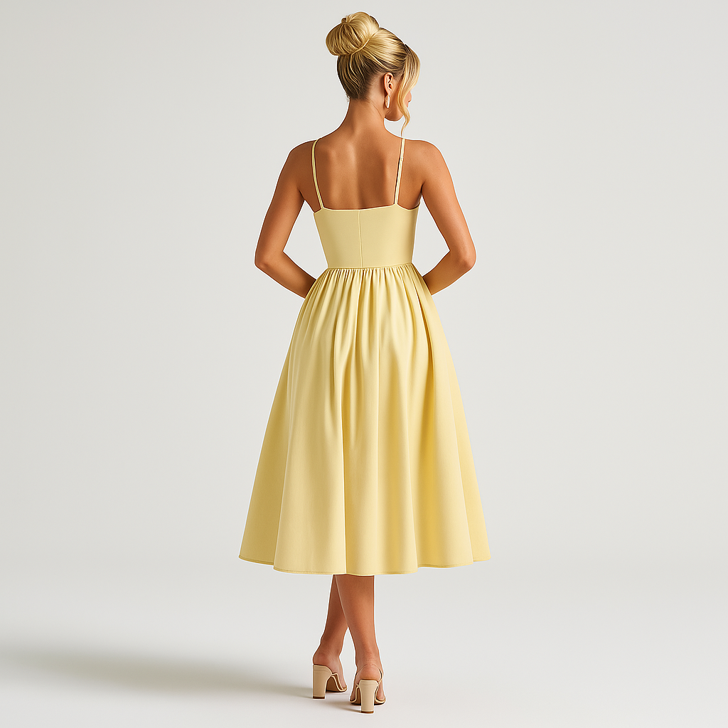 Mariella Midi Dress - Lemon