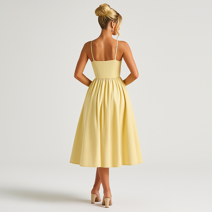 Mariella Midi Dress - Lemon