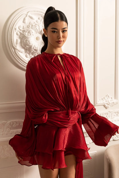 Cassiopée Robe Courte - Rouge