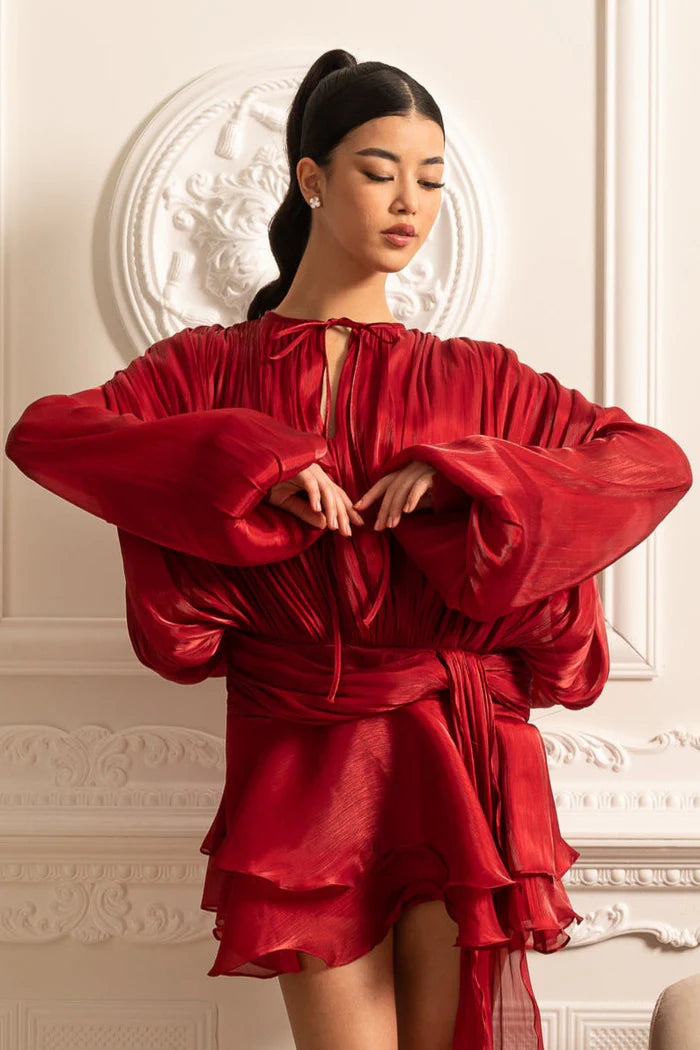 Cassiopée Robe Courte - Rouge