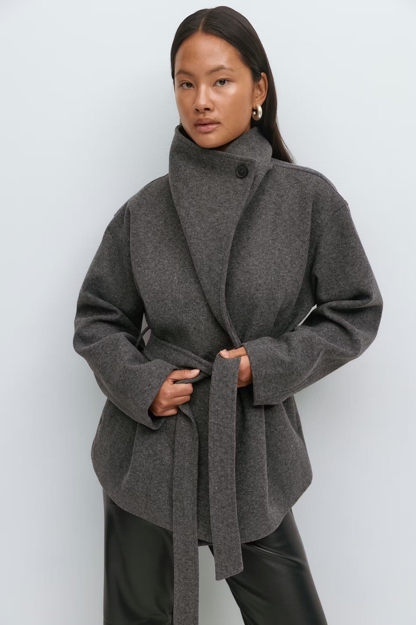 Alma Manteau Mi-Long – Gris