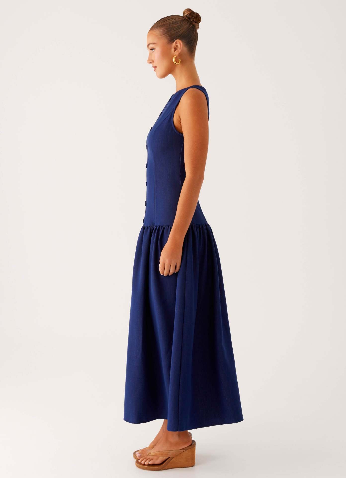 Maelys Robe Mi-Longue — Bleu Nuit