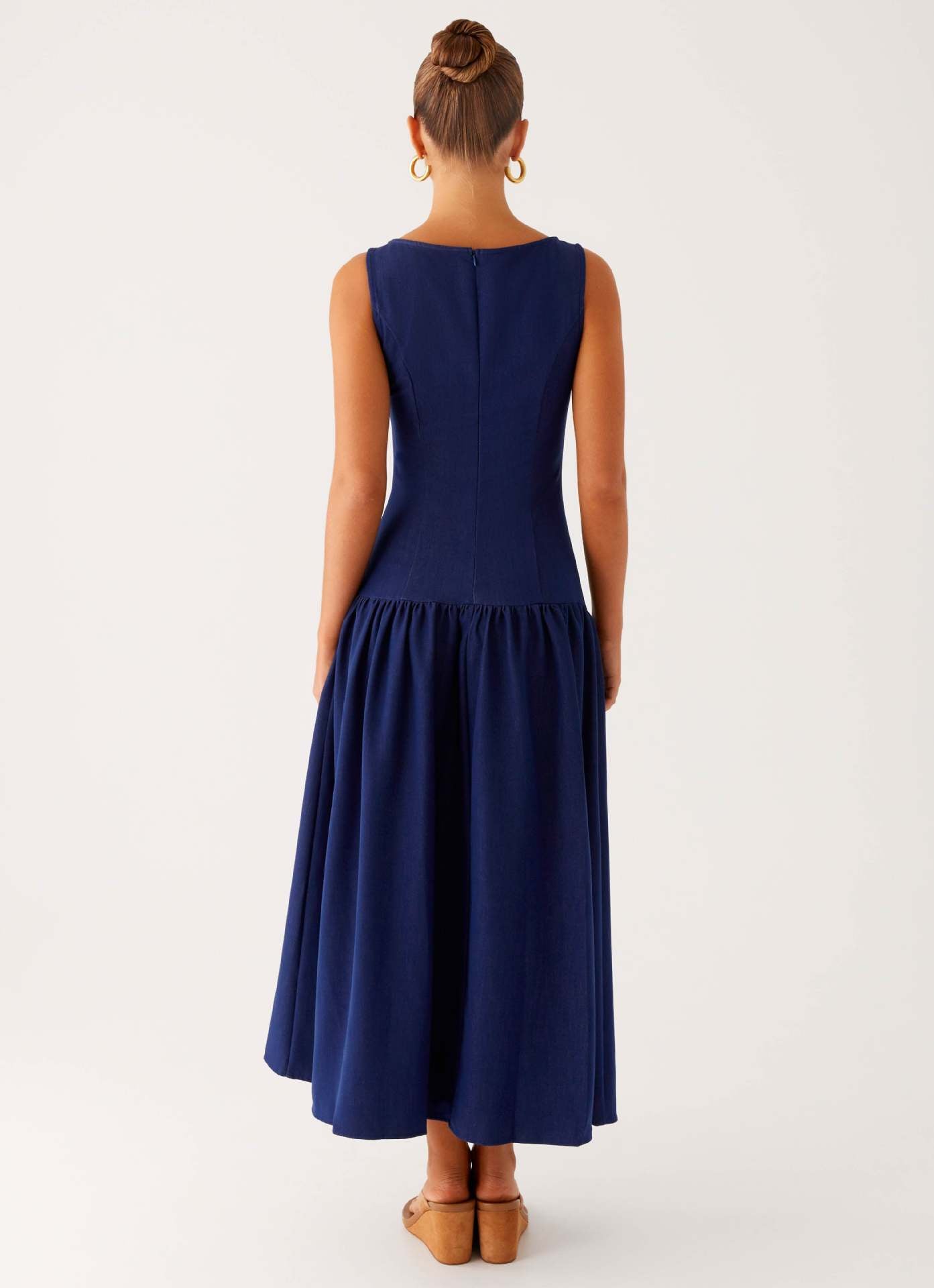 Maelys Robe Mi-Longue — Bleu Nuit